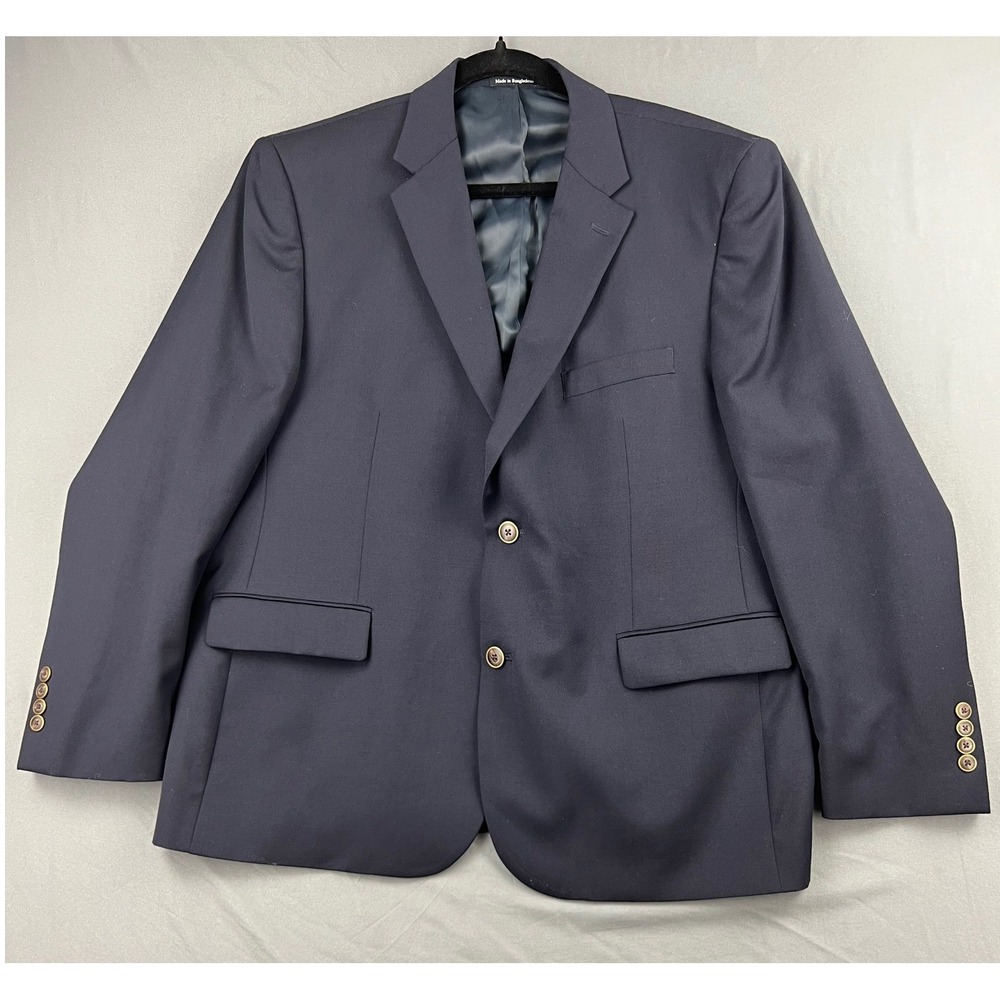 Joseph & Feiss Blazer Mens 44 Short Gold Classic Fit Navy Blue 100% Wool Good